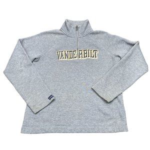 VTG Jansport Vanderbilt Sweatshirt Womens Large L Sewn Logo Gray 1/4 Zip